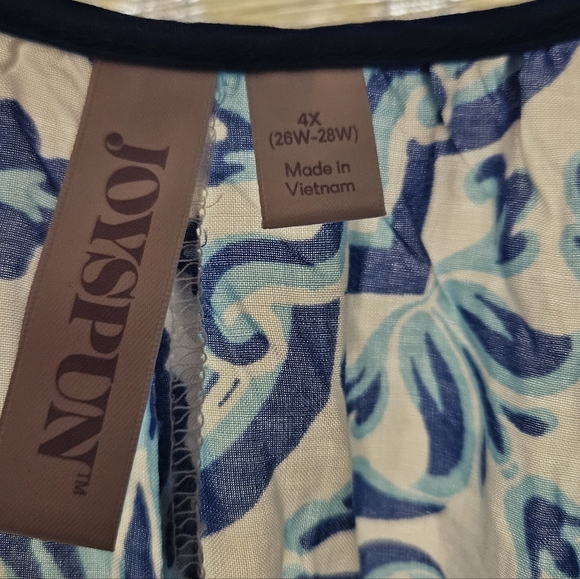 Joyspun Patterned Plus Size Strappy Maxi Dresses Nightgown Size 4X - Picture 9 of 10